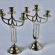 Pair of old brass candlesticks Denmark 1930 Art-Deco