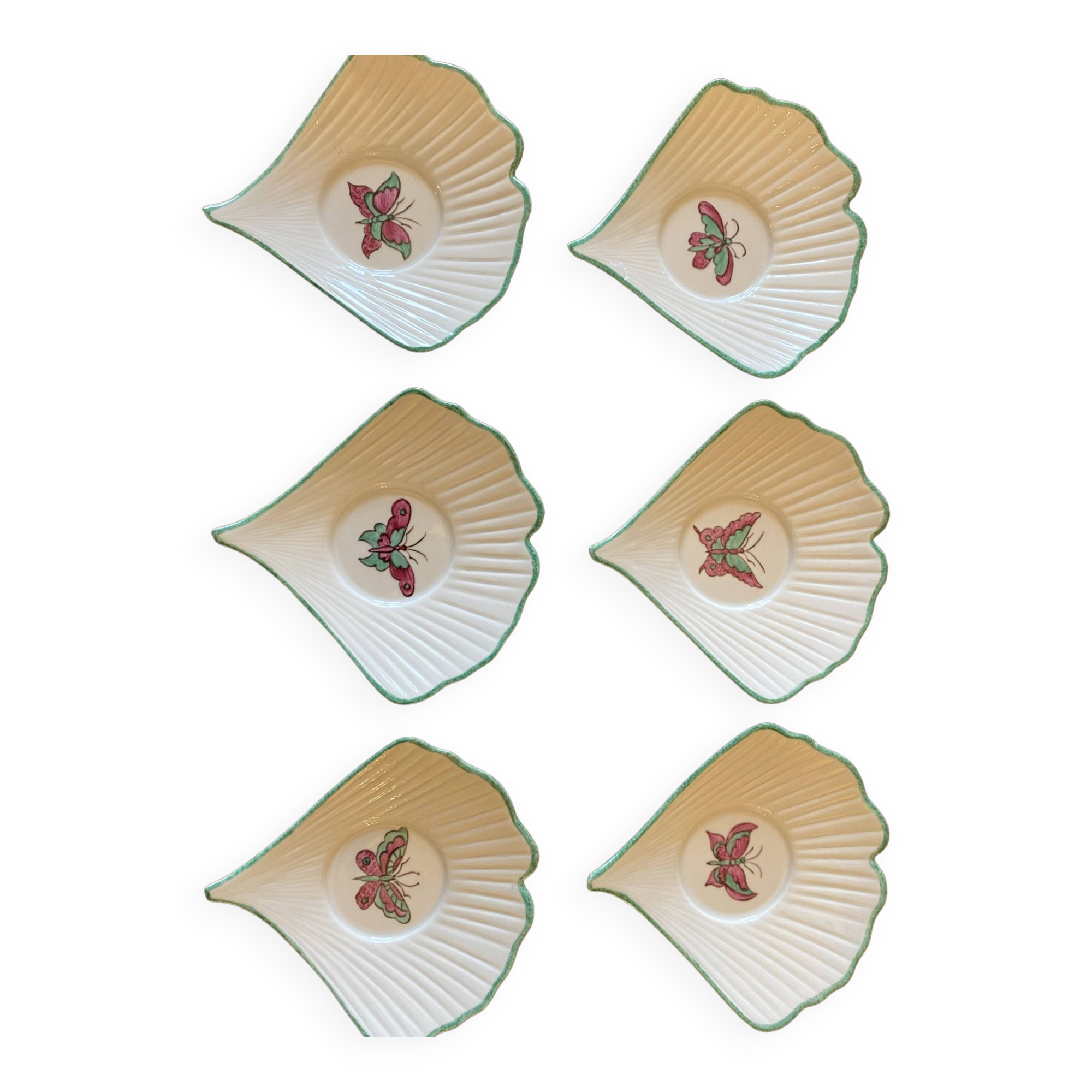 6 Hand Painted Limoges Porcelain Cups and Saucers