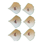 6 Hand Painted Limoges Porcelain Cups and Saucers