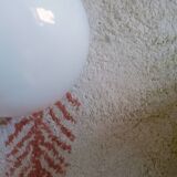 Two opaline glass globe wall lights