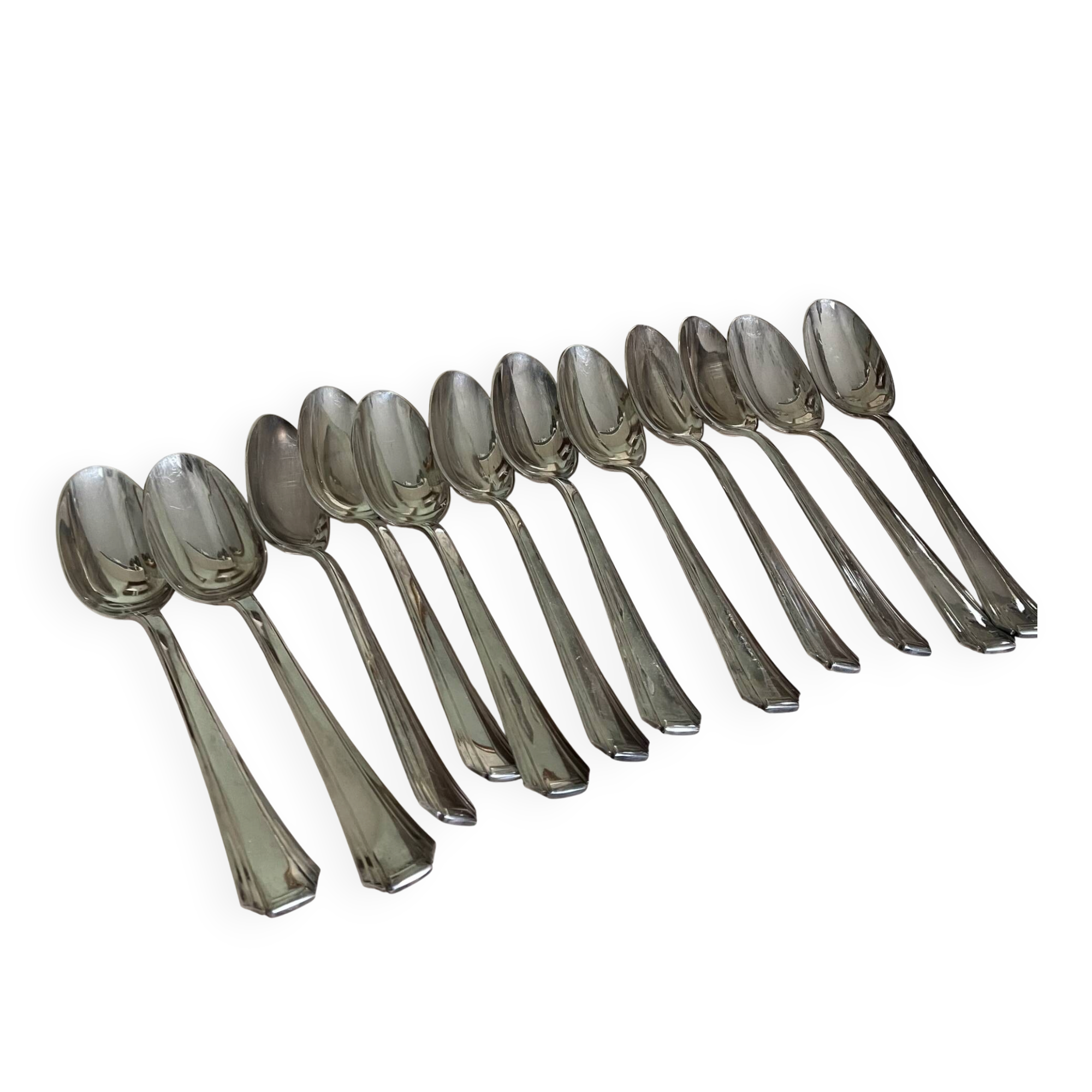Set of 12 vintage soup spoons Arr deco Argental