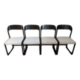 Suite of 4 Baumann "Sleigh" chairs - 1950