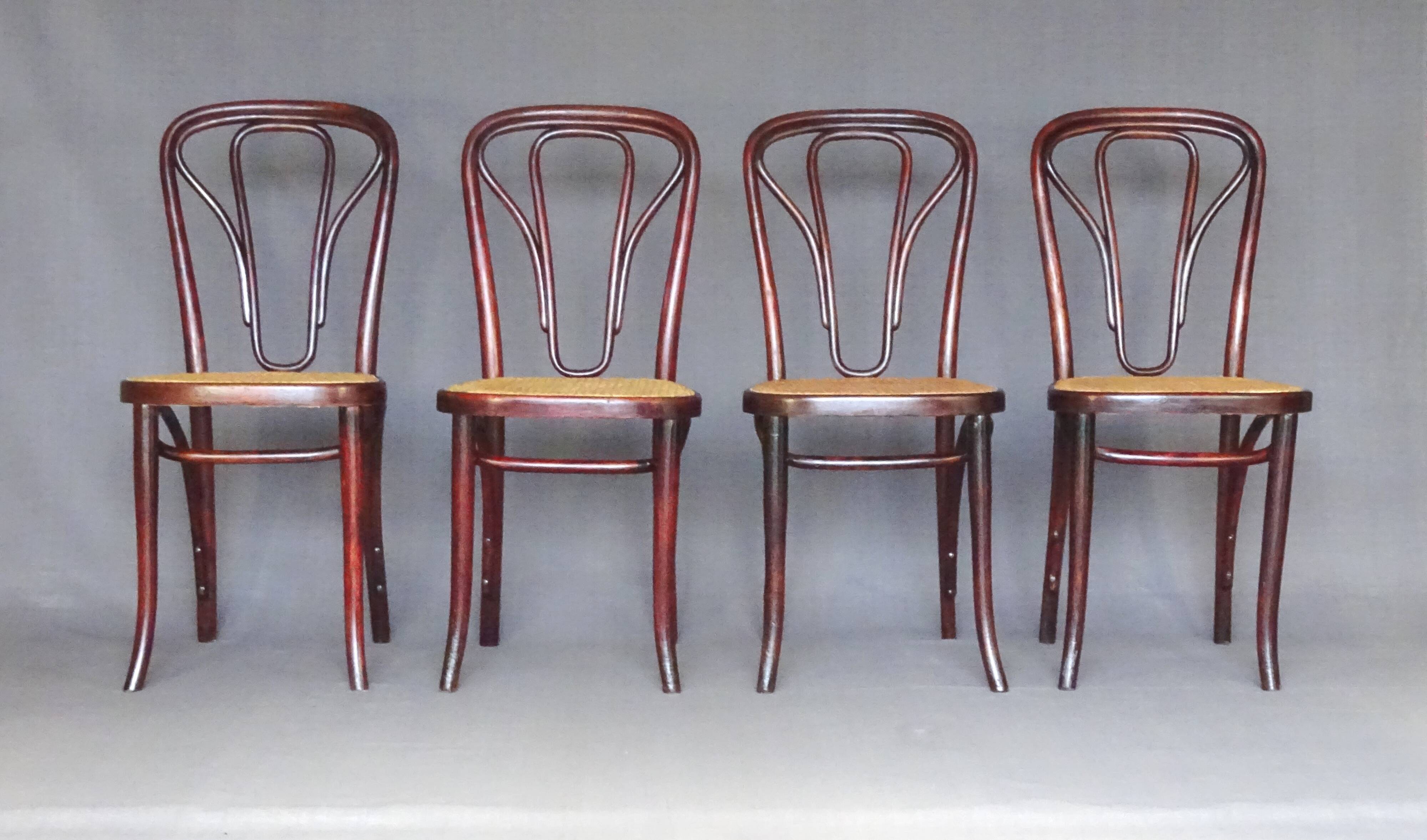 Set de 4 chaises Thonet N°623, vers 1915 état d'origine, 1915