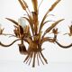 Five-light gilded metal chandelier with wheat ears decoration, 1970