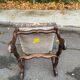 Vintage Louis XIII chair in solid wood and ecru fabric