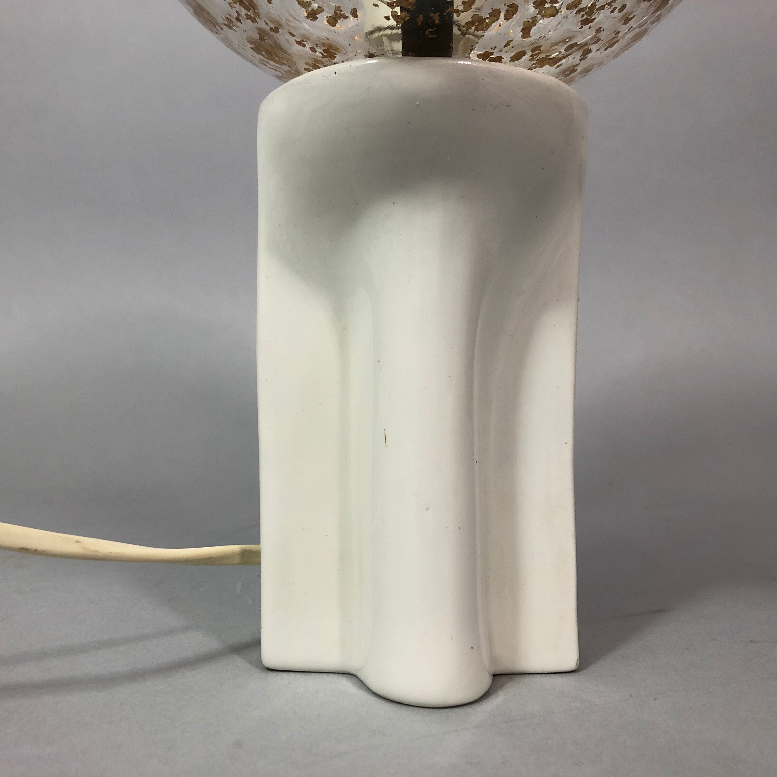 Vintage Pierrot bedside lamp from the 70s, porcelain, inlaid glass globe