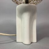 Vintage Pierrot bedside lamp from the 70s, porcelain, inlaid glass globe
