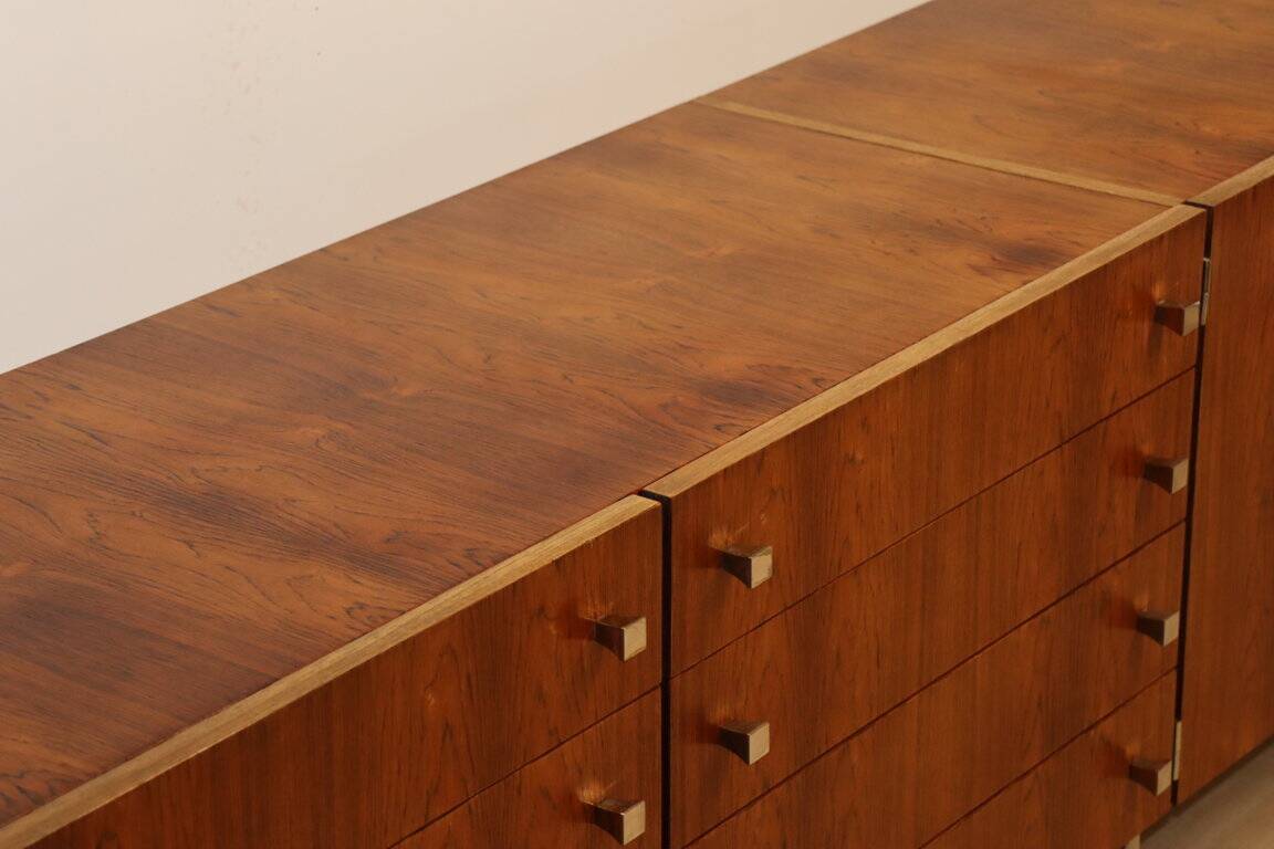Vintage sideboard by Luigi Bartolini in rosewood and chrome metal, 1960