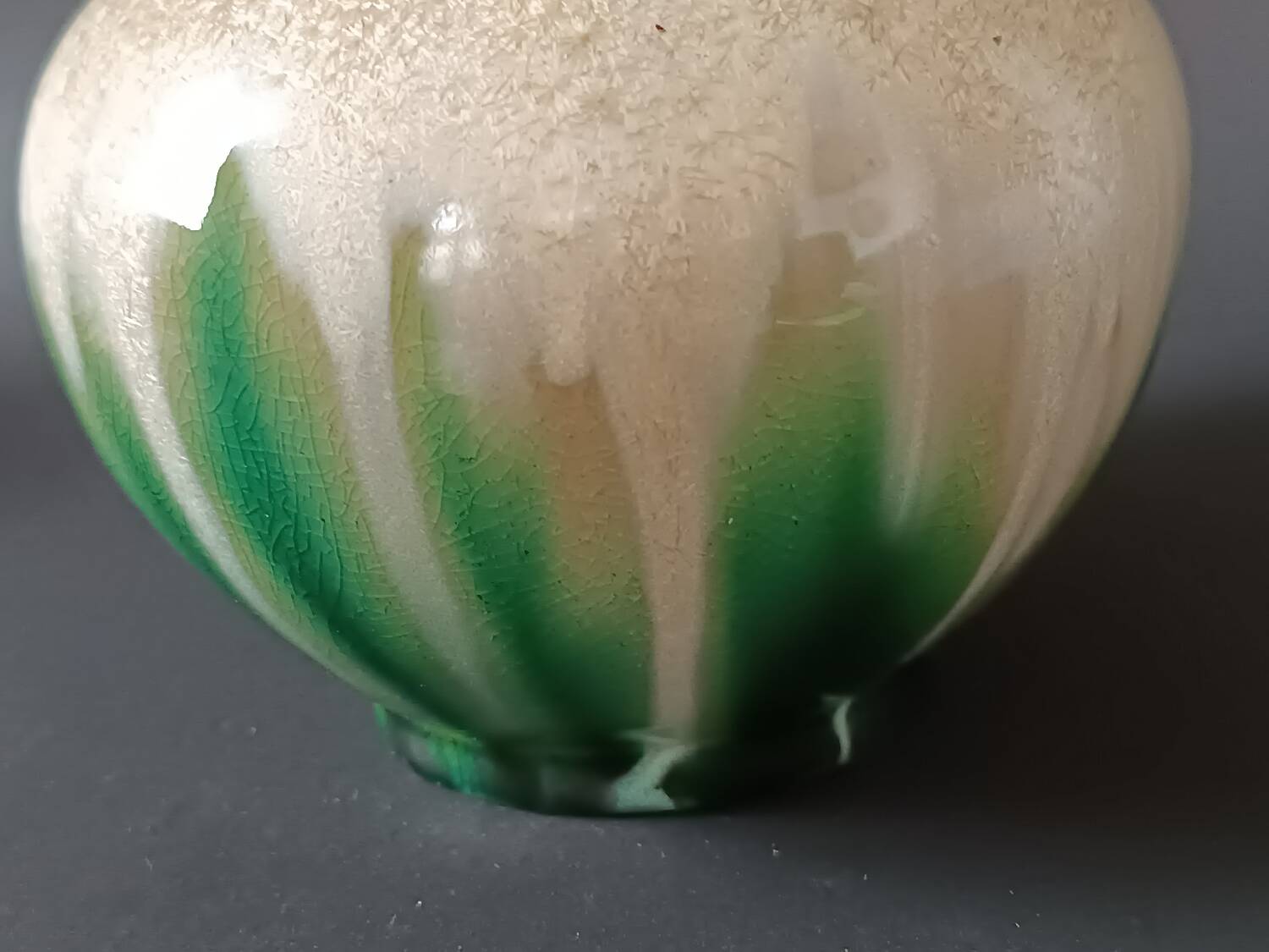 Art Nouveau stoneware vase with crystallization