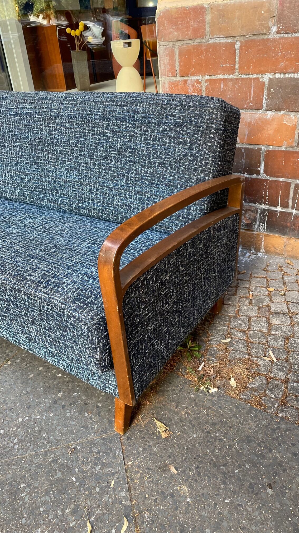 Daybed sofa from the 60s in wood and fabric