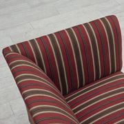 1960s, Danish 2-seater sofa, striped red/multicolor furniture wool.