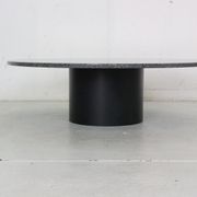 Mid-century  granite stone round coffee table, 1970's italy