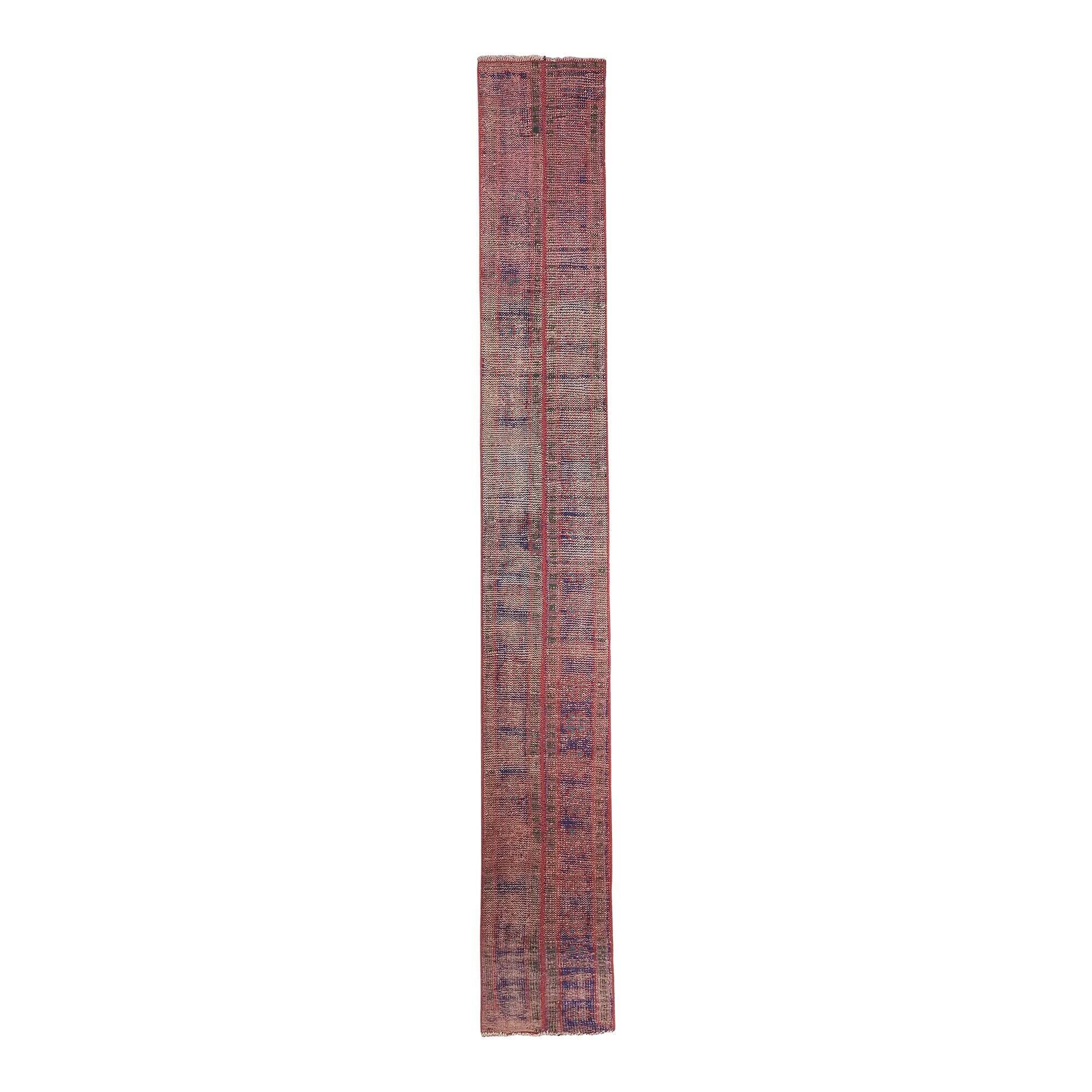 Vintage Turkish hallway rug 46x373 cm