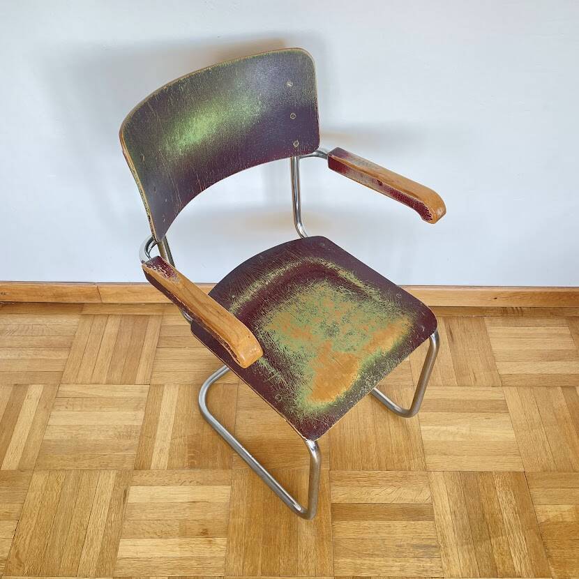 Functionalist - Bauhaus (arm)chair by Vichr, Czechoslovakia