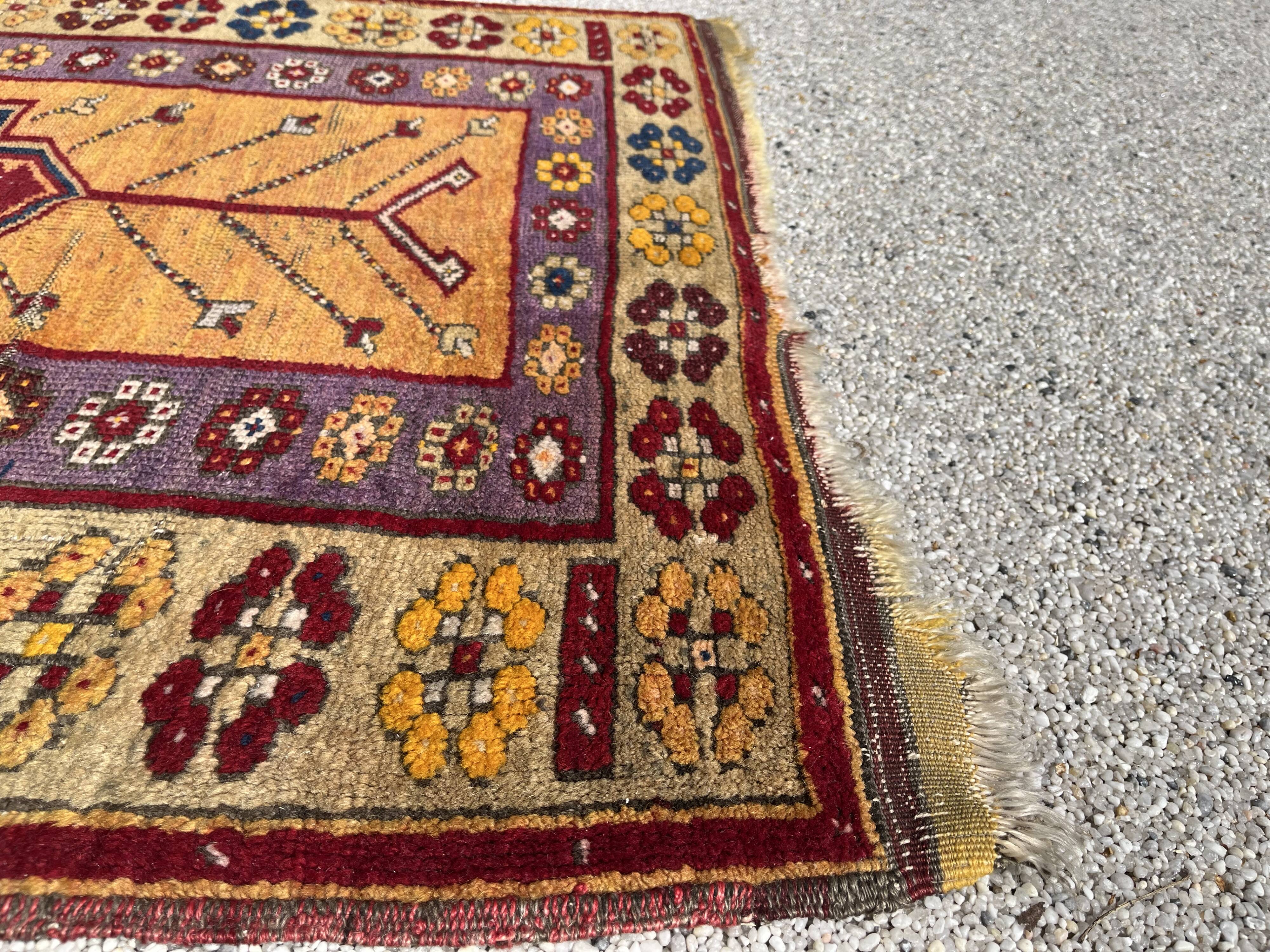 Turkish carpet of konya village / anatolian 19th