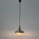 Crystal glass ceiling light with a metal frame and wood details, 1960s, Germany.