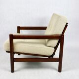 Beige boucle vintage armchair, 1970s
