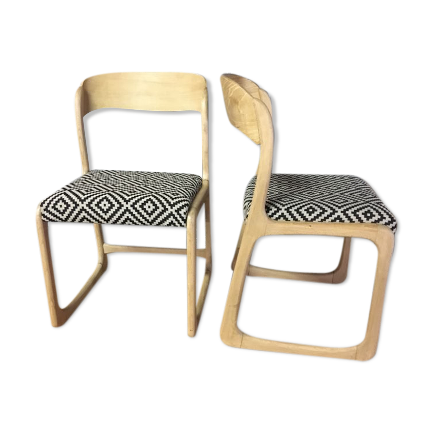 Set of 2 Baumann sled chairs