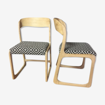 Set of 2 Baumann sled chairs