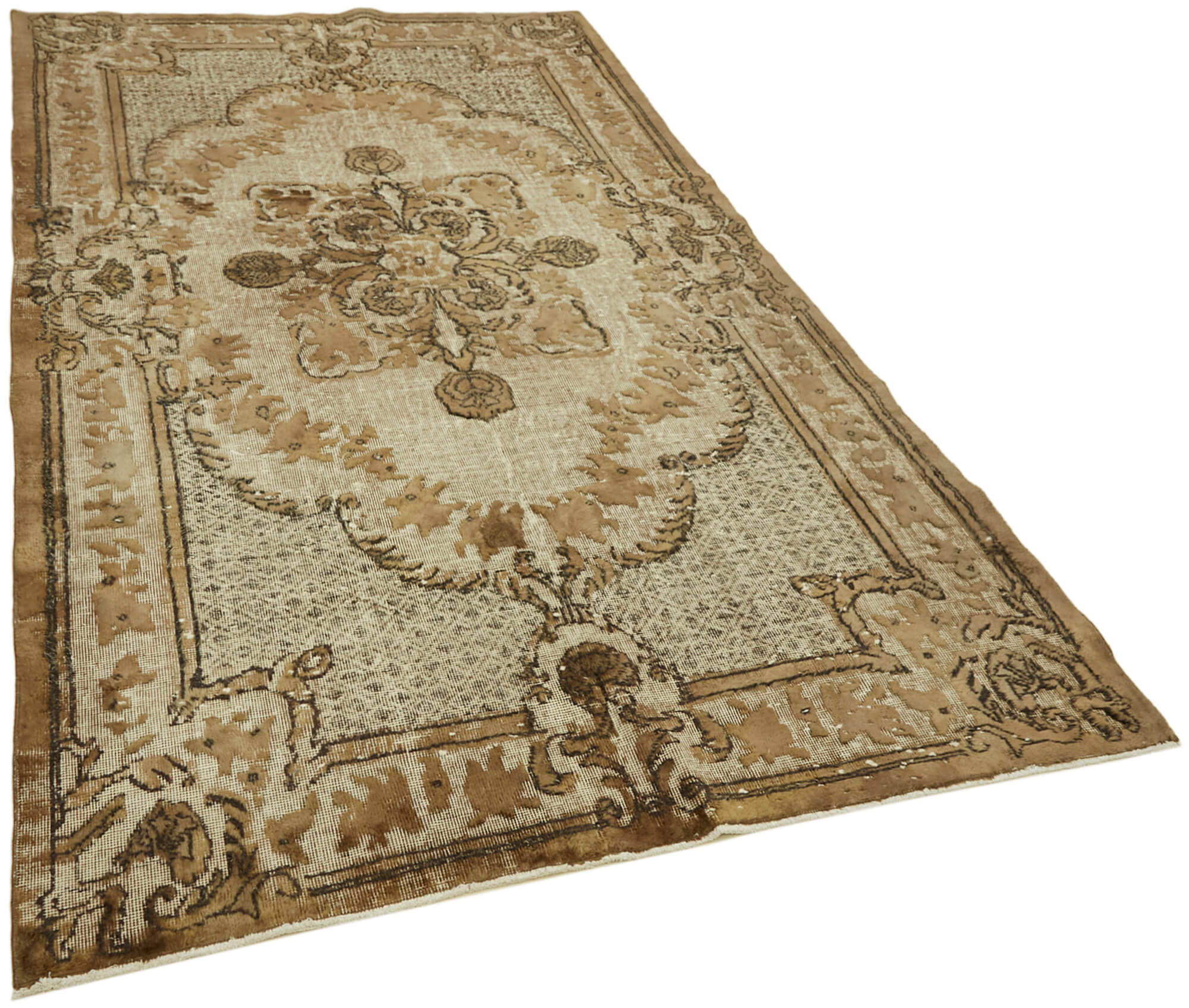 Hand-knotted vintage oriental 1980s 174 x 292 cm brown rug