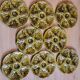 8 oyster plates barbotine Gien green color