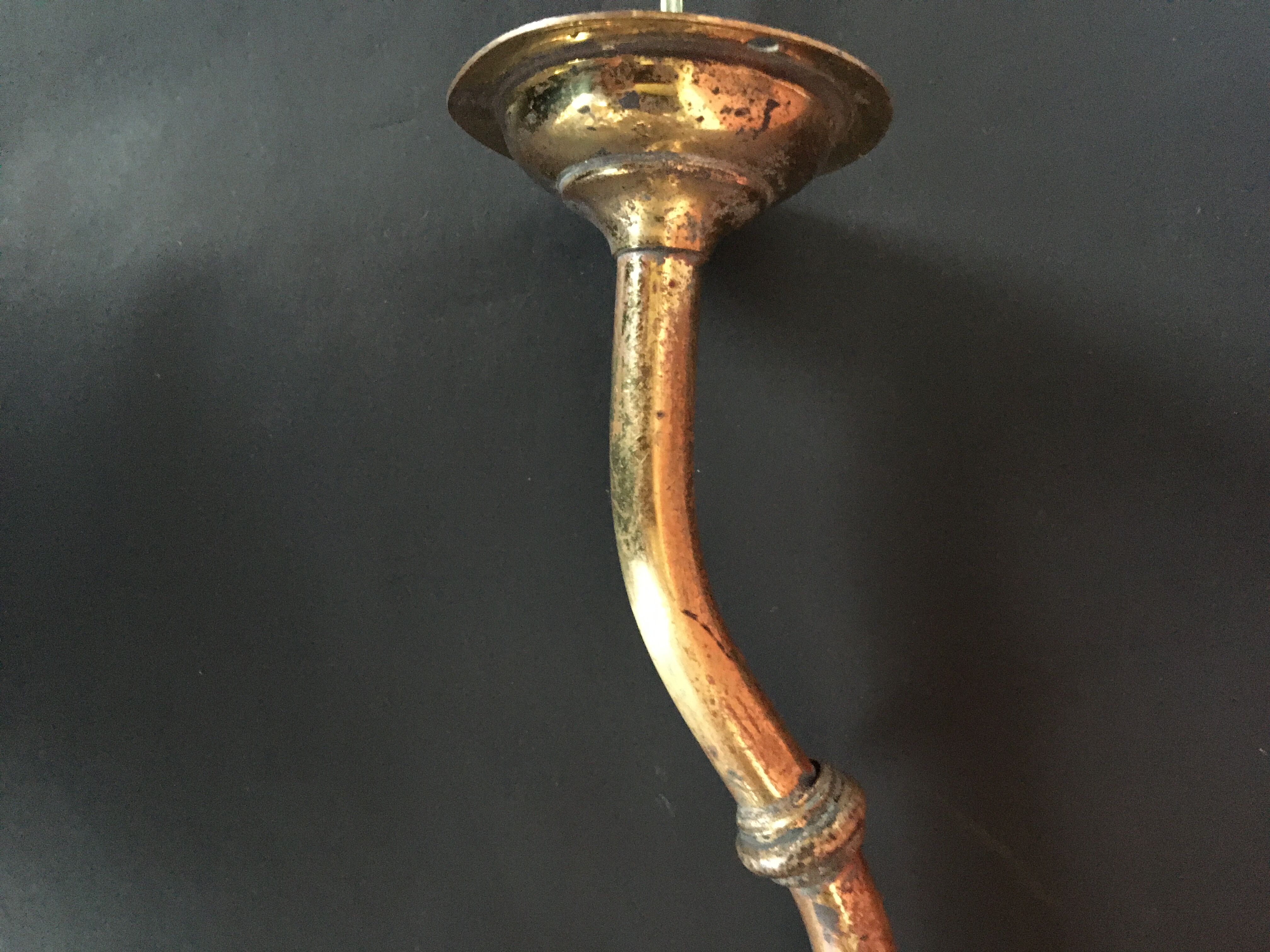 Brass and glass tulip sconce