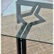Table de salon postmoderne, structure en métal noir et en verre, années 80.