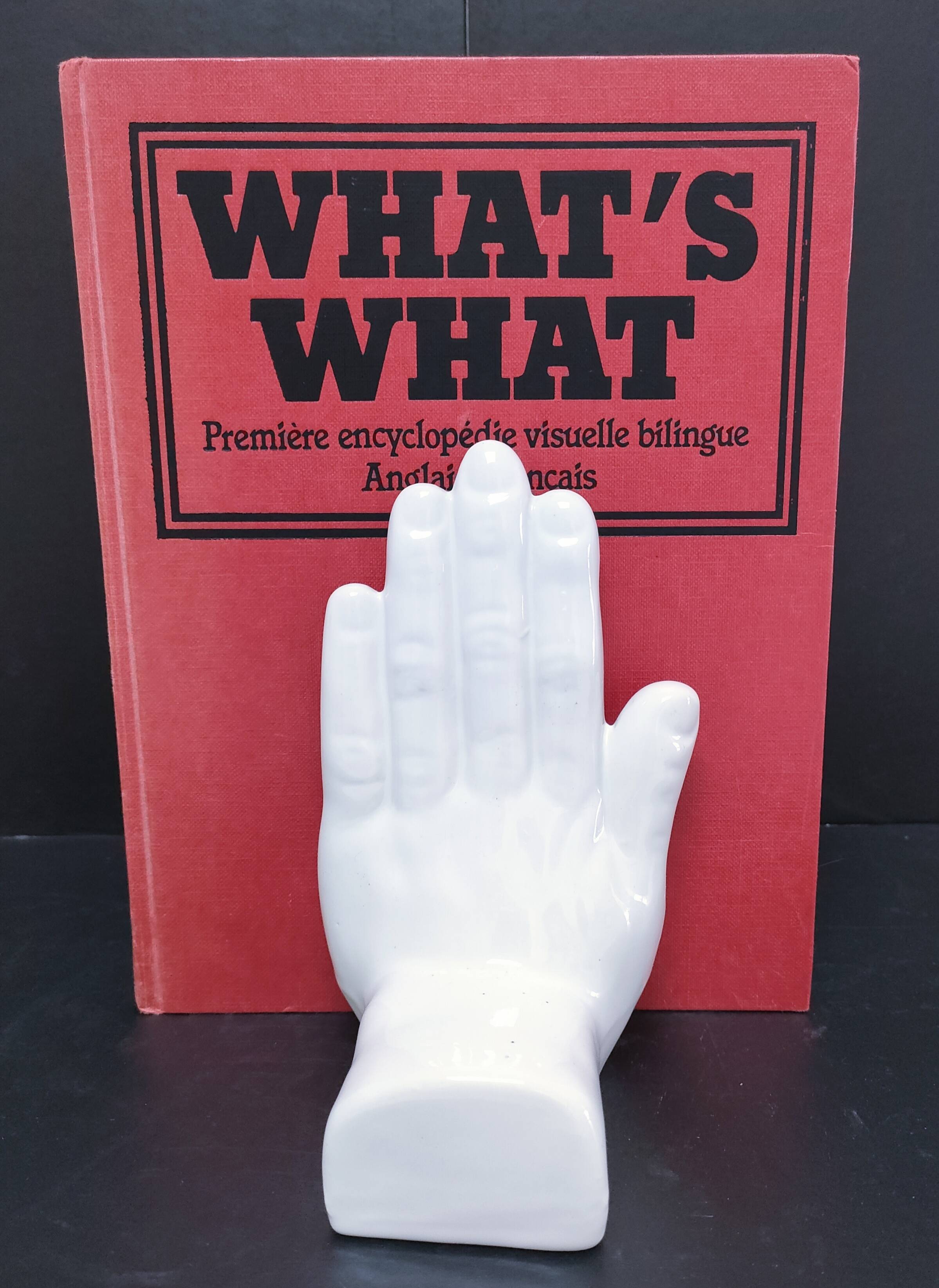 Pair of 80s design ceramic hand bookends