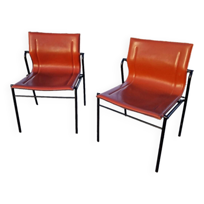 Lot de 2 chaises en cuir Matteo Grassi