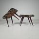 Pair of Italian benches and stools from the mid-century, 1950s.