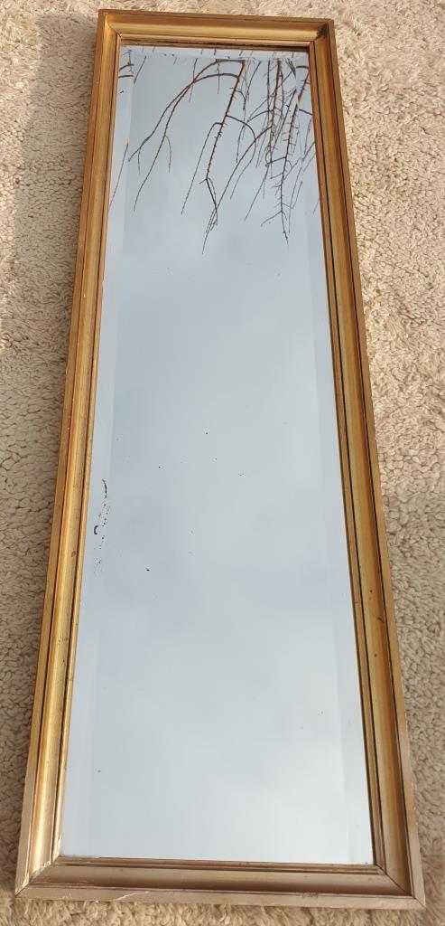 Beveled mirror gilded frame 140x42