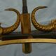 Golden chandelier fish pattern brass 6 branches art deco vintage fine 50s
