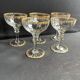 5 Coupes à champagne putoisé or – Legras service Pierrefonds XIXème