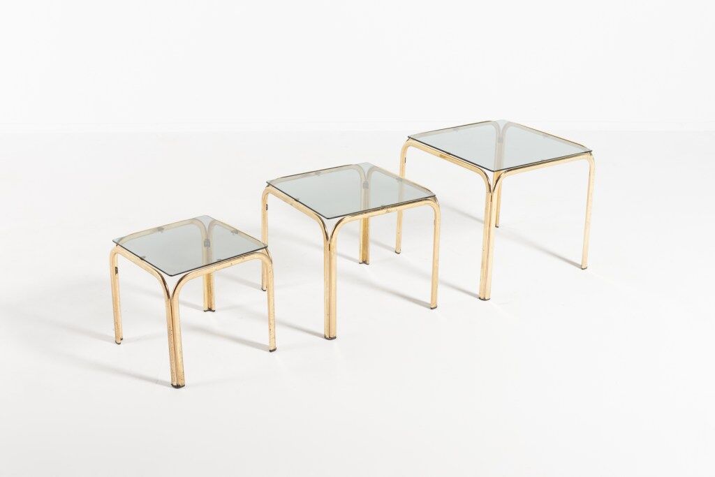 Modern Italian trundle side tables, 1970