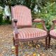Pair of Louis XVI Style Mahogany Flat Back Armchairs, 19th Century