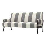 Three-seater wooden sofa, 1950s.