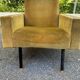 Mid-Century mustard velvet armchair from the 60s with black metal legs.