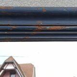 Old blue wooden mirror