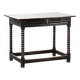 Antique English oak side table from the 18th century with bobbin legs