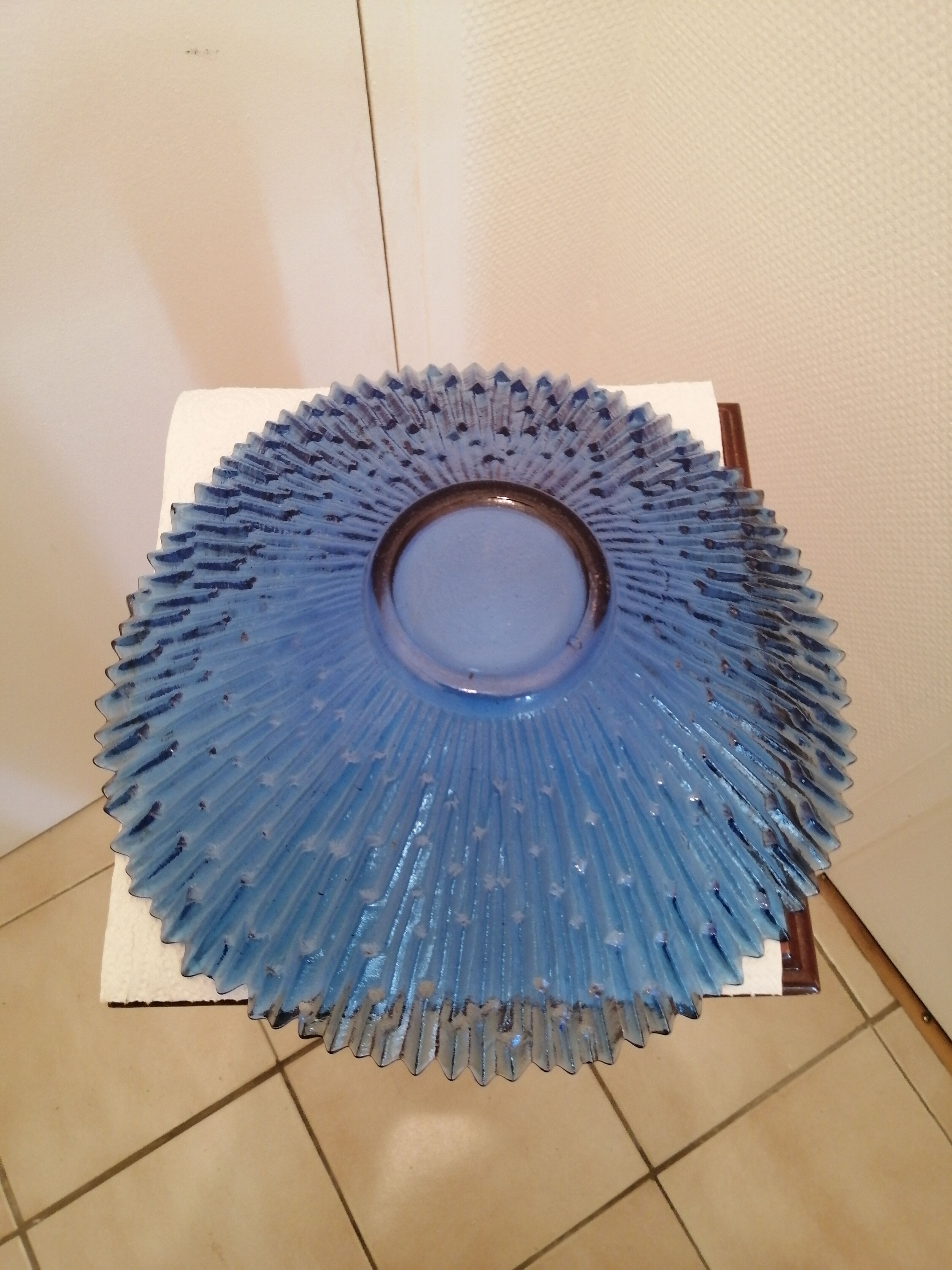 Blue glass bowl