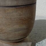 Turned solid wood flowerpot
