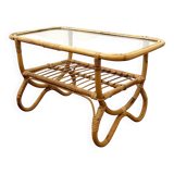 Vintage bamboo coffee table from the 1960s.