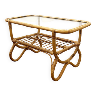 Vintage bamboo coffee table from the 1960s.