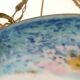 Suspension/Muller Glass Paste/Turquoise Blue & Bronze Frame/Art Nouveau
