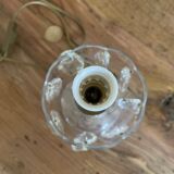 Pied de lampe en verre et laiton