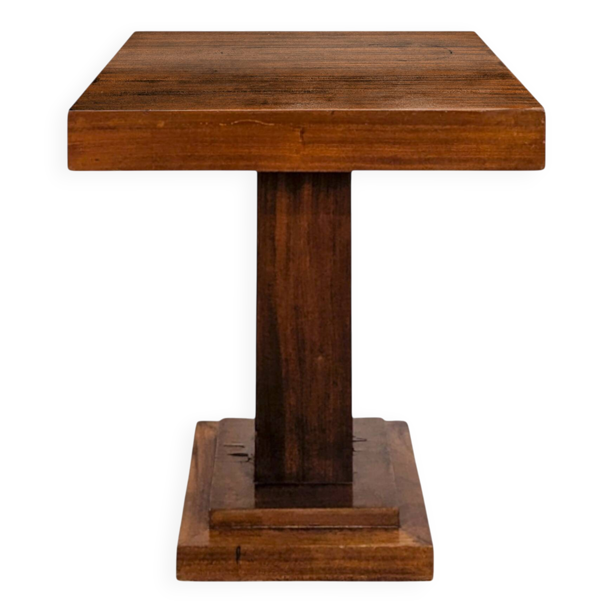 Modernist side table in mahogany veneer.