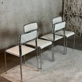 Reupholstered Chrome Stacking Chairs - 70s