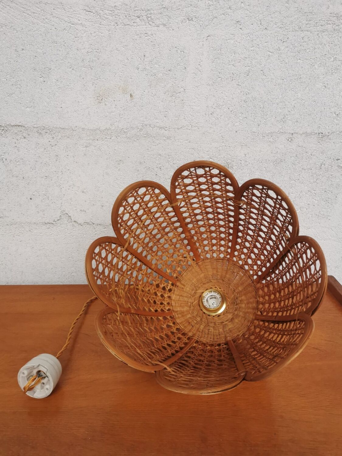 Vintage wicker pendant lamp