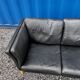 Danish vintage 3 setaer black leather sofa, 1970s