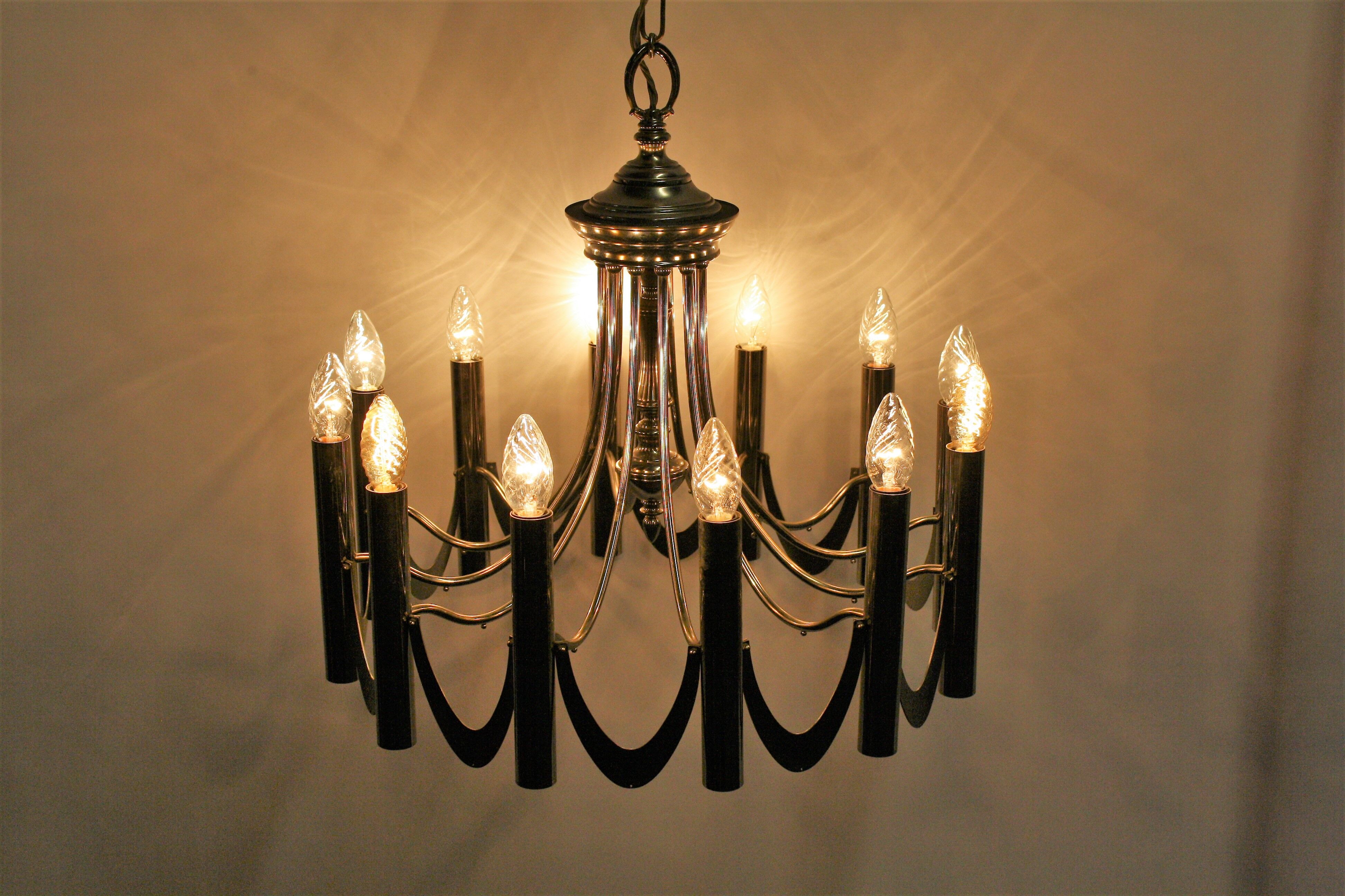 Chrome classic chandelier, 1960